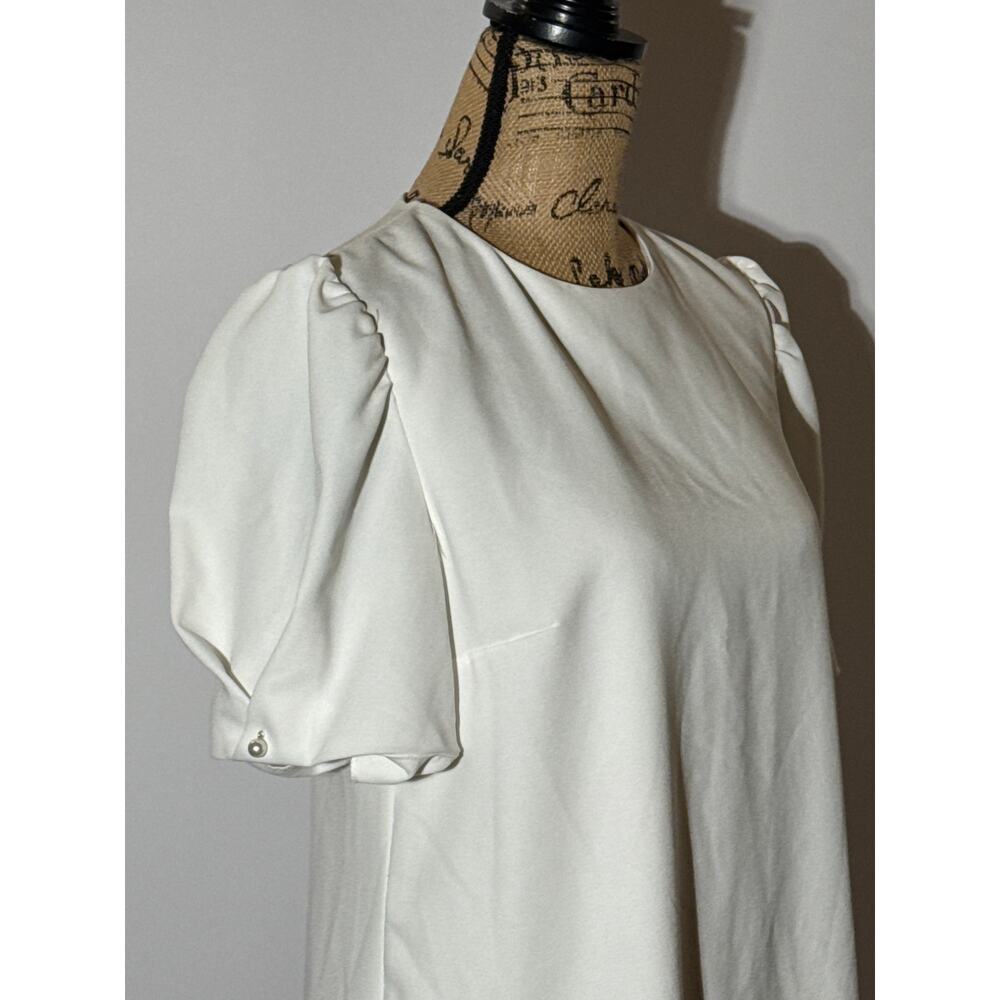 Zara woman medium white zip back cocktail sleeve dress